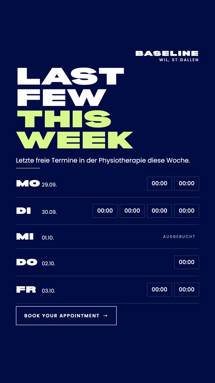 Story-Vorlage: freie Termine diese Woche