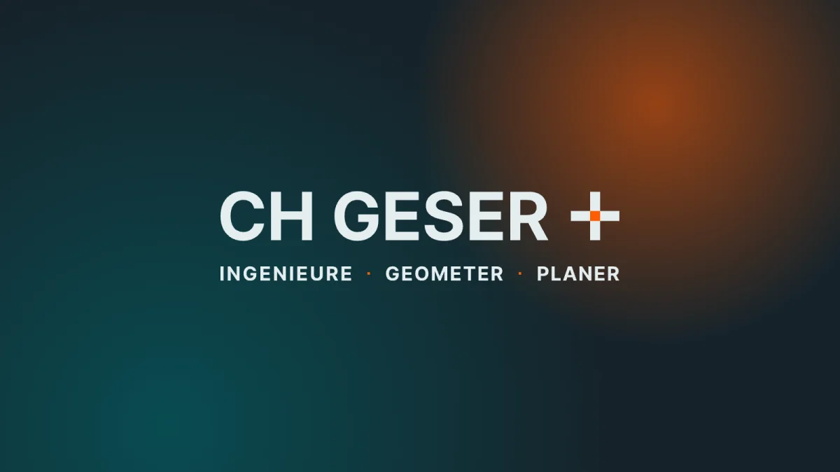 CH-Geser-Logo auf dem Farbverlauf aus Mirage, Deep Sea und Blaze