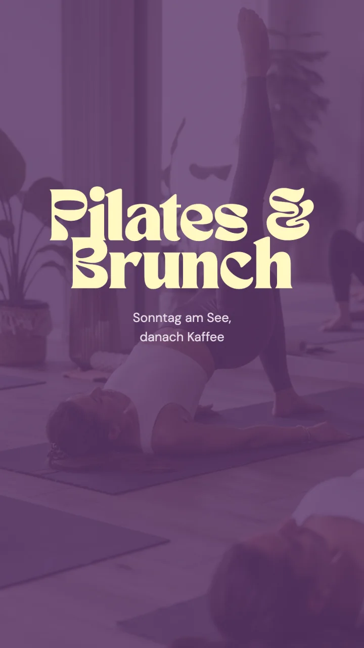 Cover: Pilates und Brunch auf violett eingefärbtem Foto